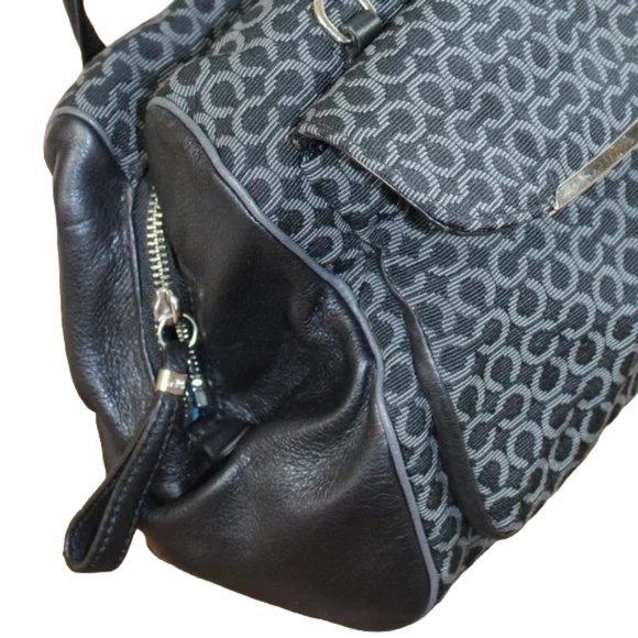 COACH Madison Madeline Black W/Gray Signature Small “C” Canvas East West… - Picture 6 of 13